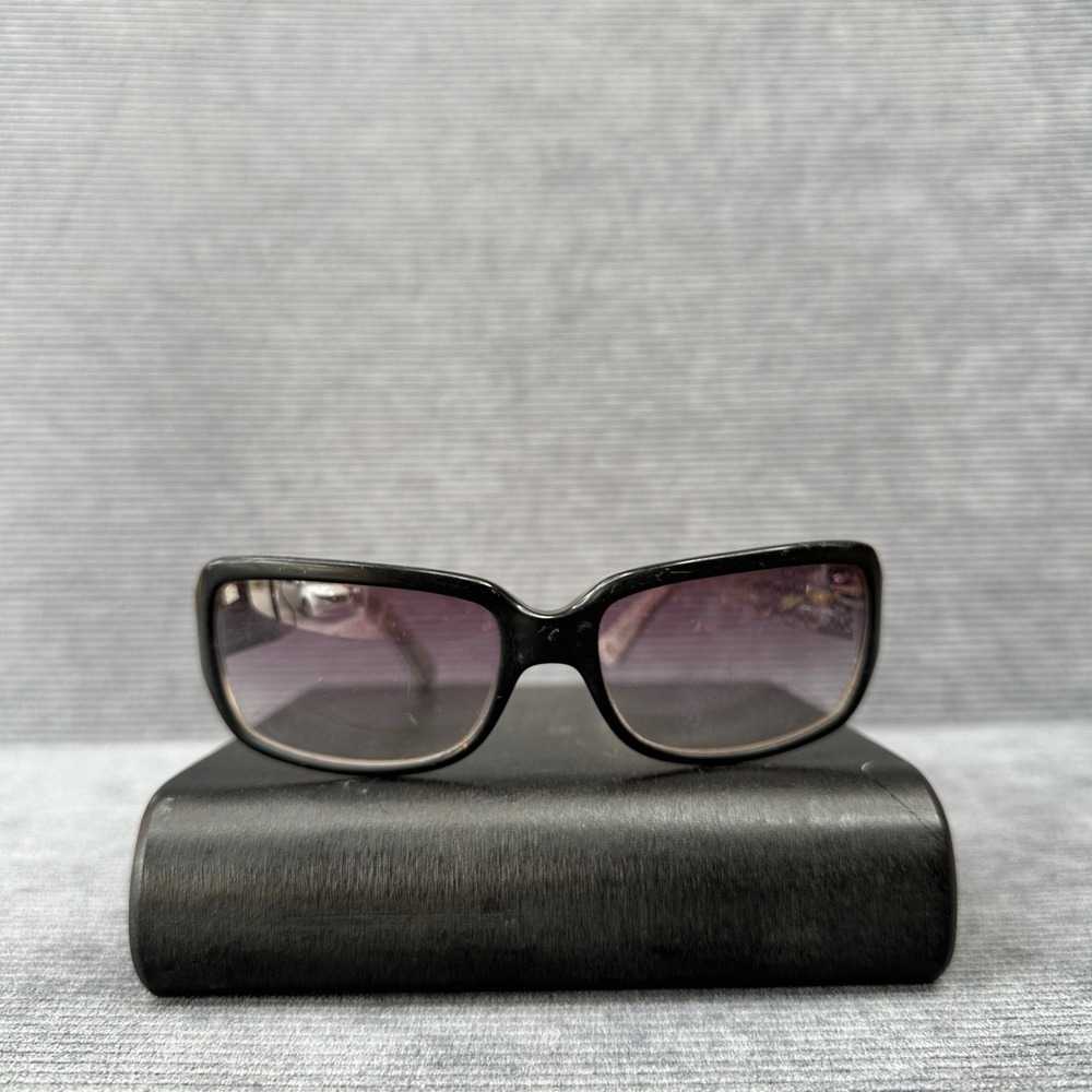 Coach‎ Y2K Sunglasses Black Rectangular Frame Gradient Purple Lens Monogram Logo
